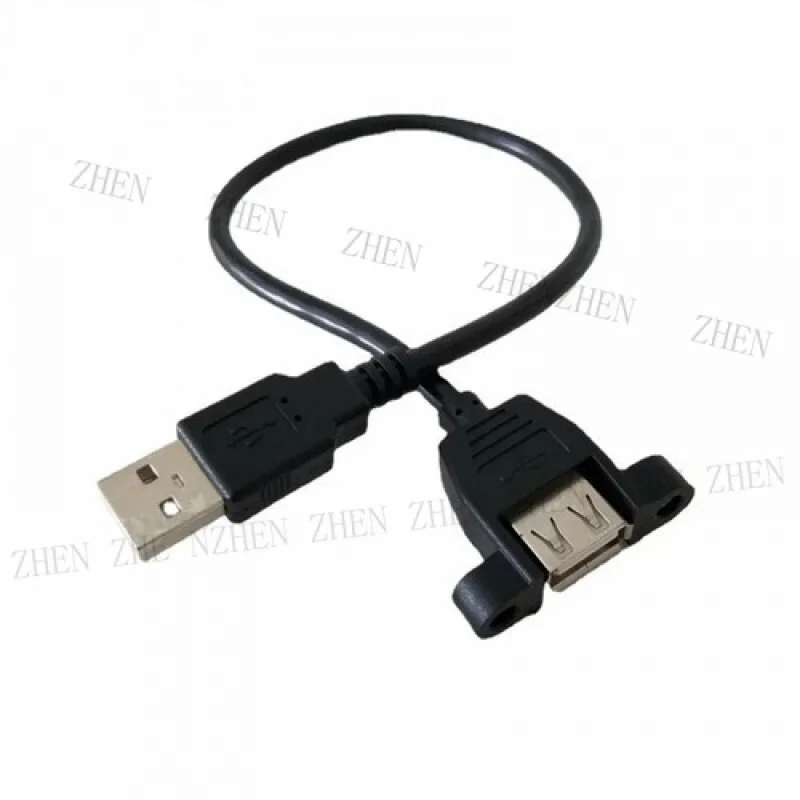 Y Y Screw lock panel Mount USB 2.0 A male female extension Data power charge cable