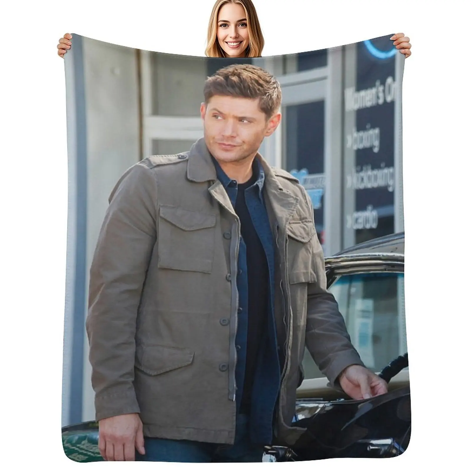 

Jensen Ackles Throw Blanket Cozy Throw Blanket for Bed Sofa Chair