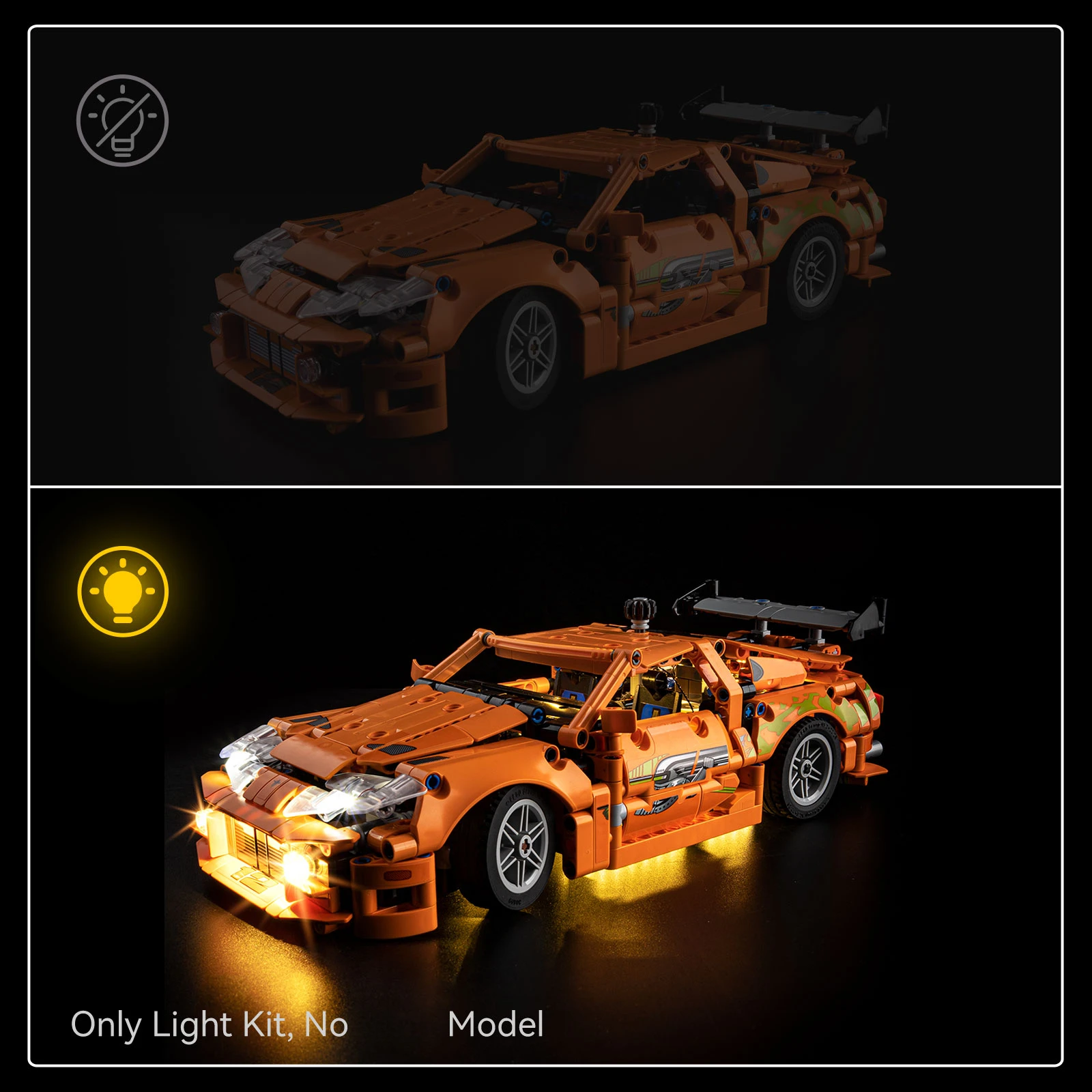 مجموعة إضاءة LED من EASYLITE لسيارة Toyota Supra MK4 42204 مجموعة مصابيح مكعبات بناء السيارة مجموعة إضاءة ألعاب بدون نموذج