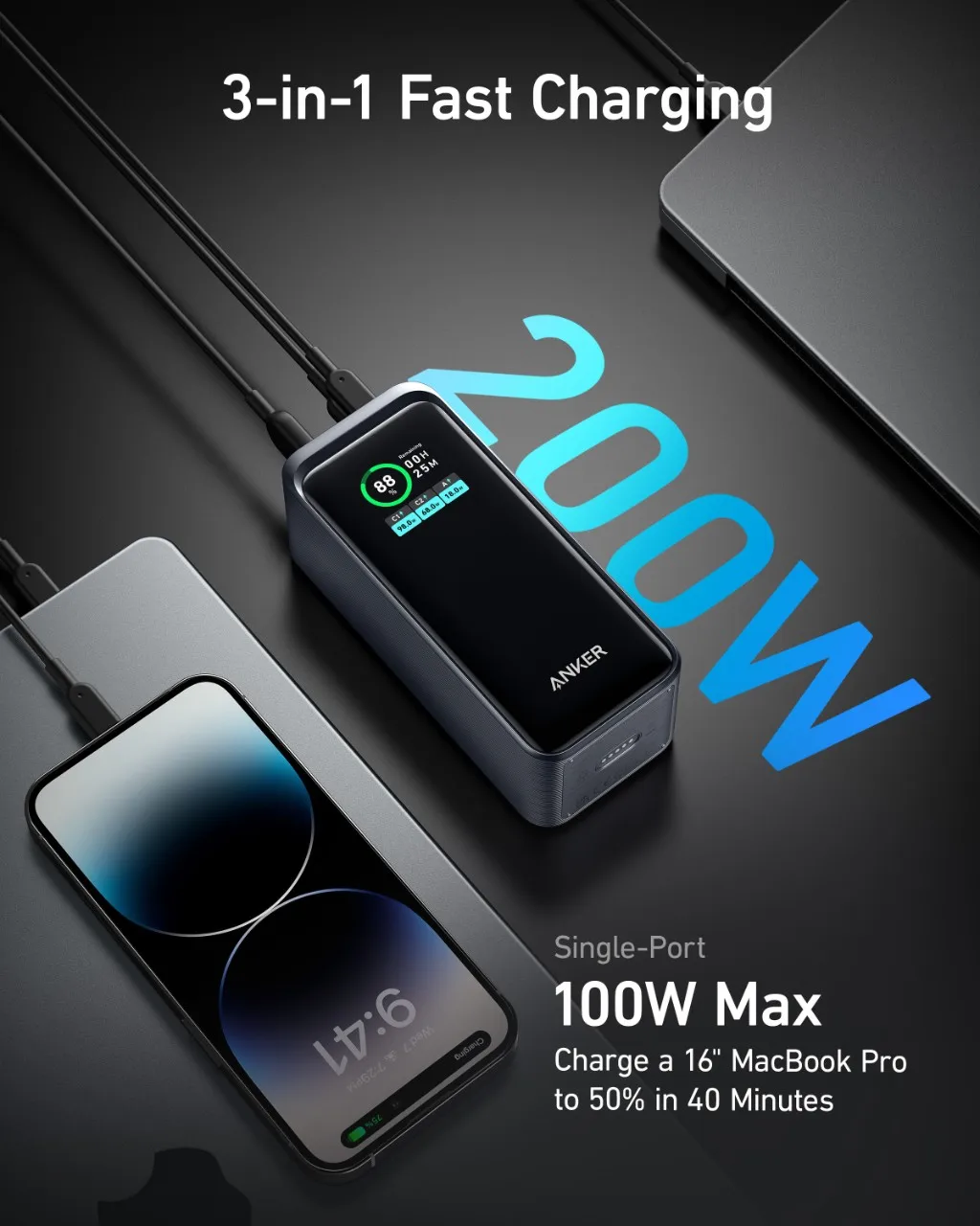 Anker Prime 735 Power Bank 20000mAh 200W 20K Portable Charger Anker Prime 735 Power Bank 20000mAh 200W 20K Portable Charger