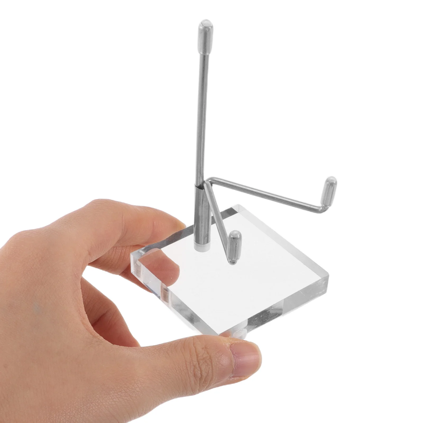 Acrylic Business Holder Transparent Desktop Organizer For Office Desk Silver Multi Card Storage Rack Name Card Display