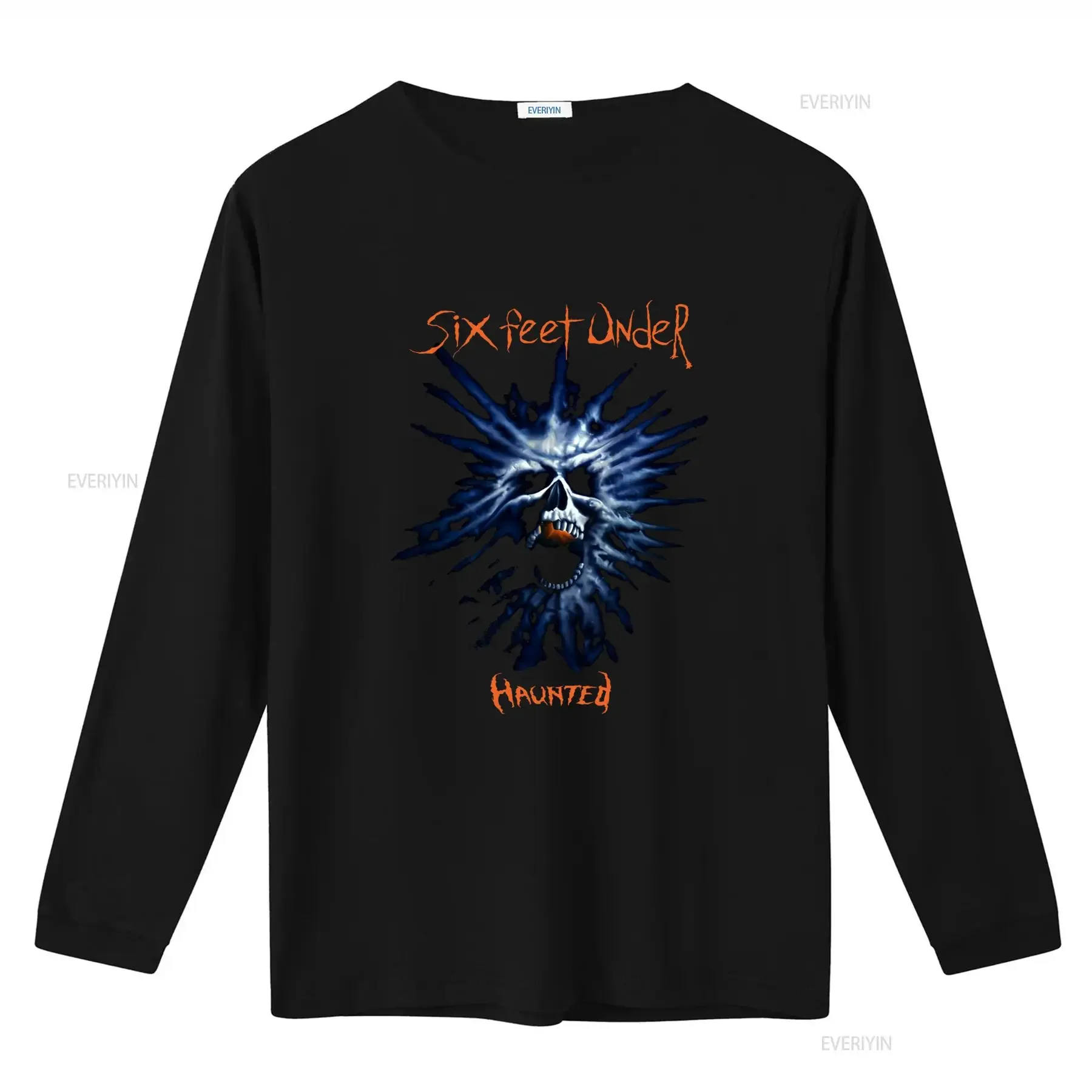 Six Feet Under Haunted Print T Shirt for Men Rock Band Inspired Design High Quality Cotton vintage Washed fashion Comfortable