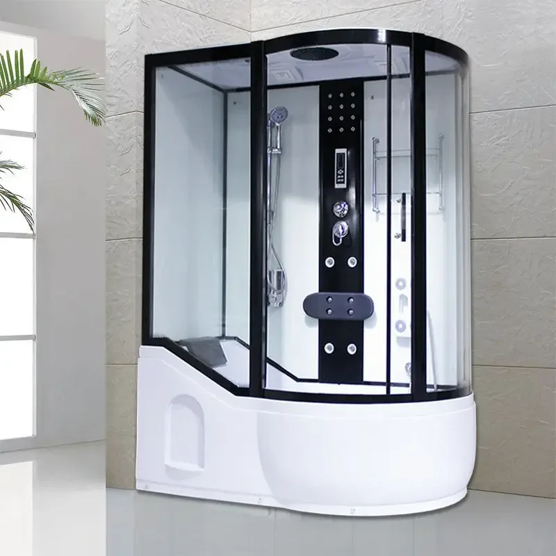 Integral shower room with bathtub surfing steam bath integrated bathroom sauna bath bathroom tempered glass