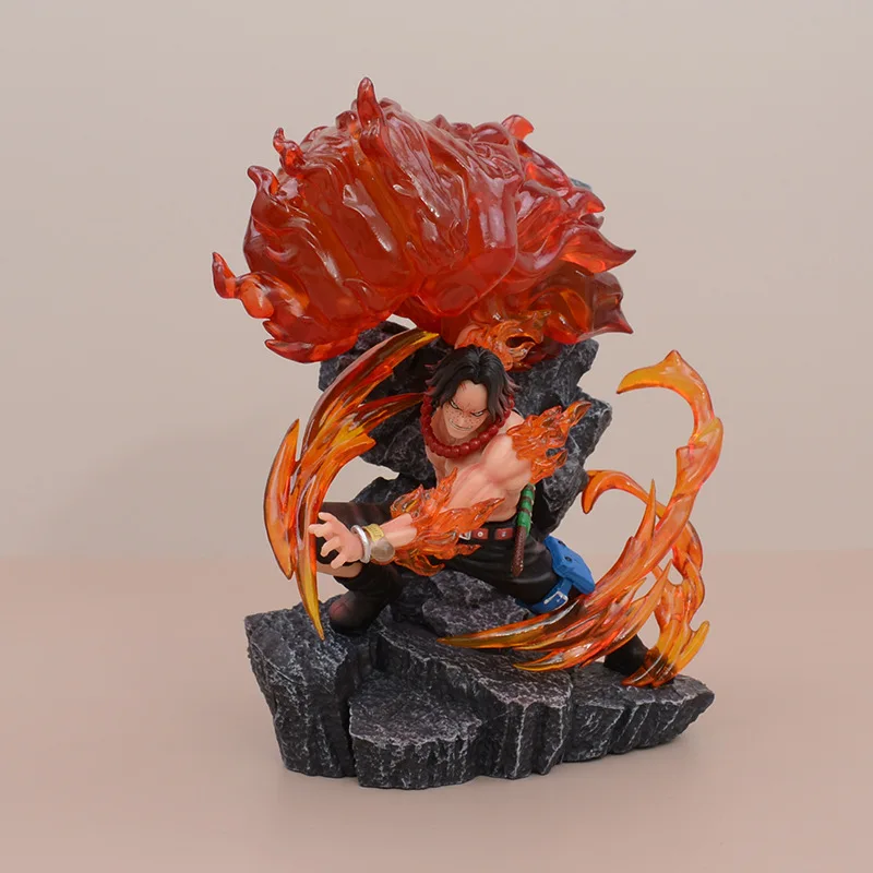 

One Piece GK Giant Fist Fire Fist Ace Anime Figure Model Toy Exquisite Desktop Decorations Boy Surprise Collection Gift With Box