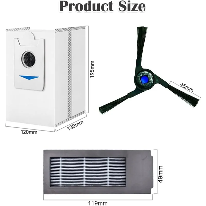 YCOC-1Set Replacement Parts Accessories For ECOVACS DEEBOT X2 Omni Robot Vacuum Cleaner (Side Brushes, Filters,Dust Bags,Mop Pad