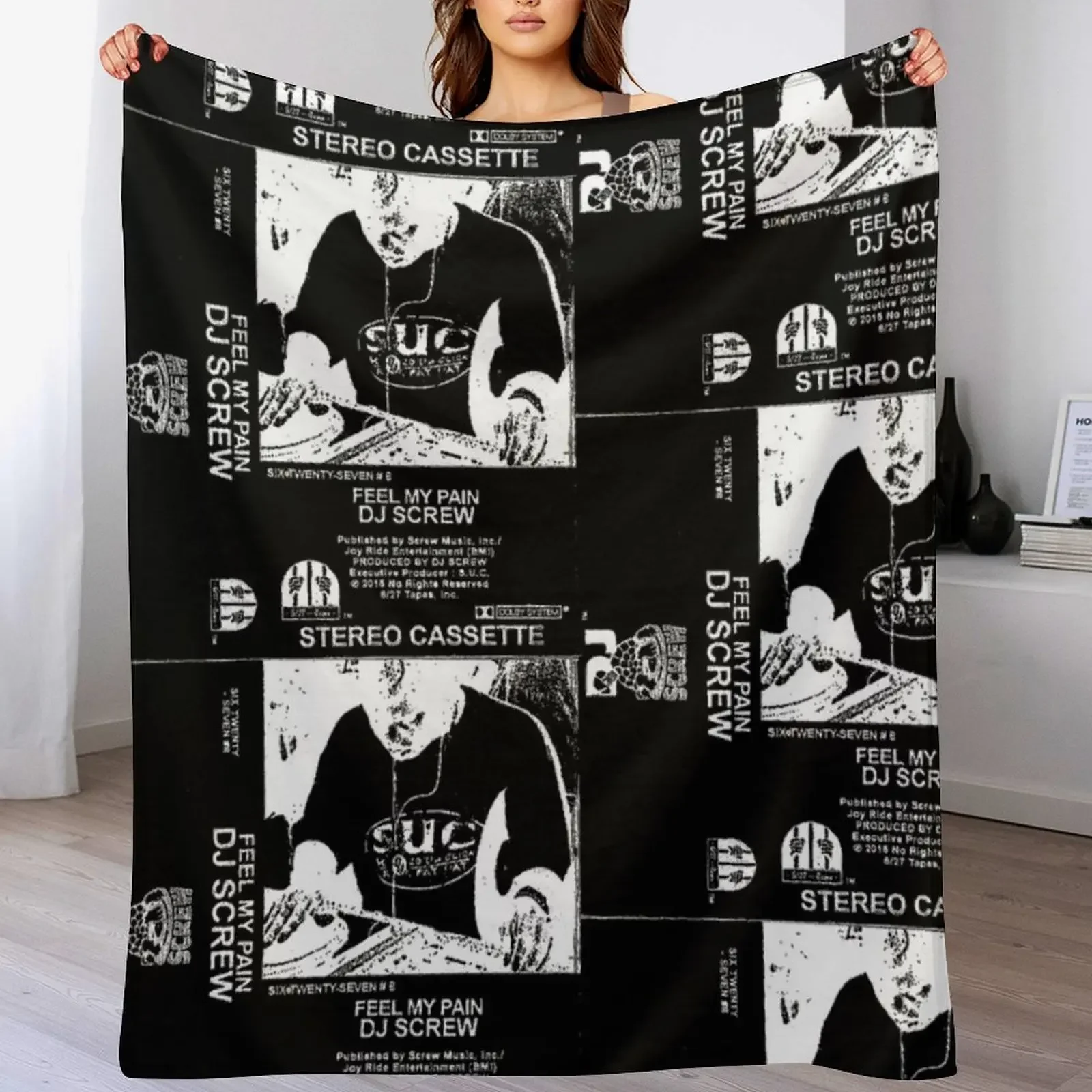 DJ SCREW FEEL MY PAIN INVERTED Throw Blanket Cozy Throw Blanket for Bed Sofa Chair