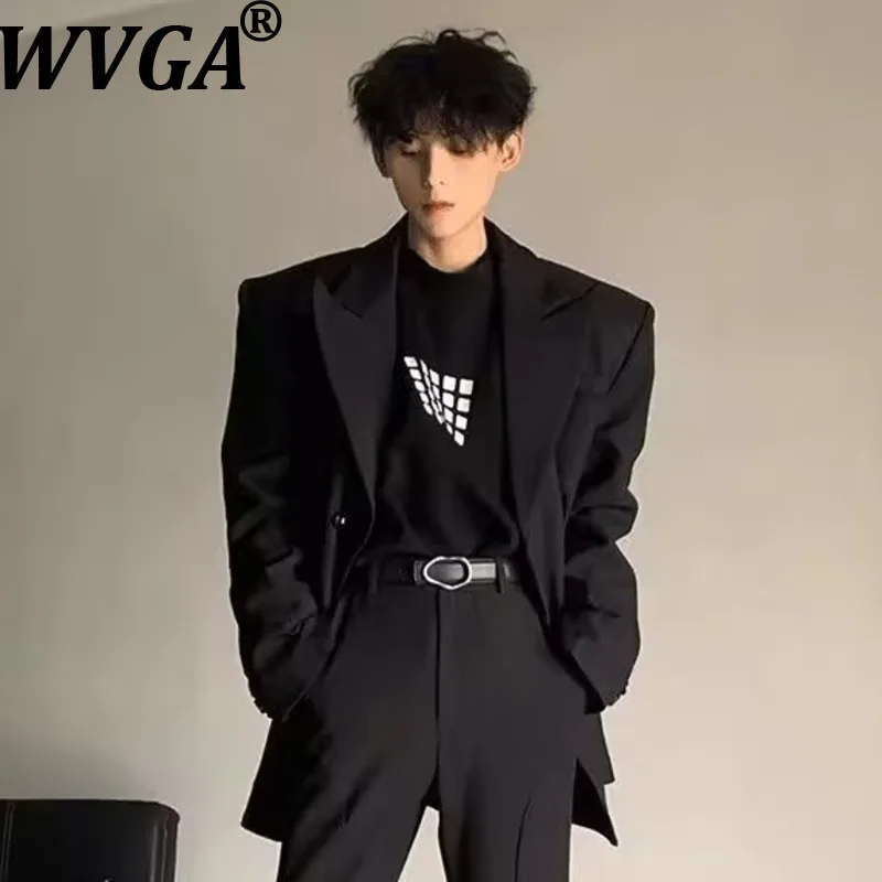 

WVGA весенне-осенний новый мужской пиджак с застежкой на талии и длинными рукавами, нишевый шикарный повседневный костюм, куртки Ins Y2K W14178
