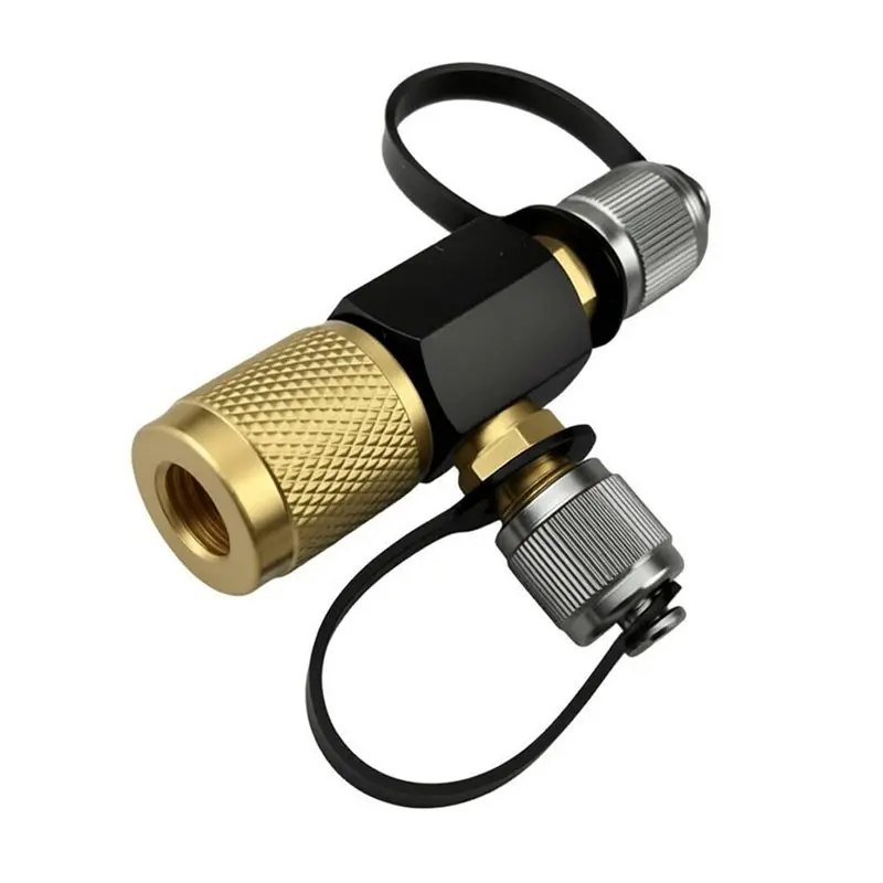 AB42-1PCS 1/4 Inch Low Loss Charging T-Fitting For HVAC Refrigeration Systems, 800 PSI Aluminium Adapter