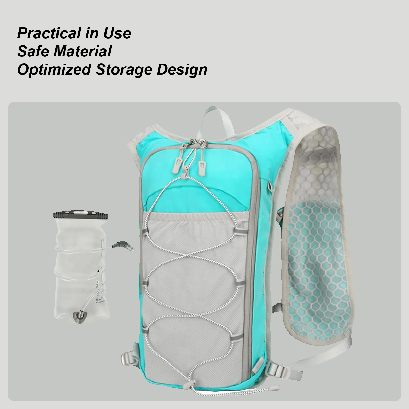 

Running Hydration Pack Reflective Lightweight Hydration Vest Sports Bag Adjustable With 1.5L Water Bladder Breathable For Women