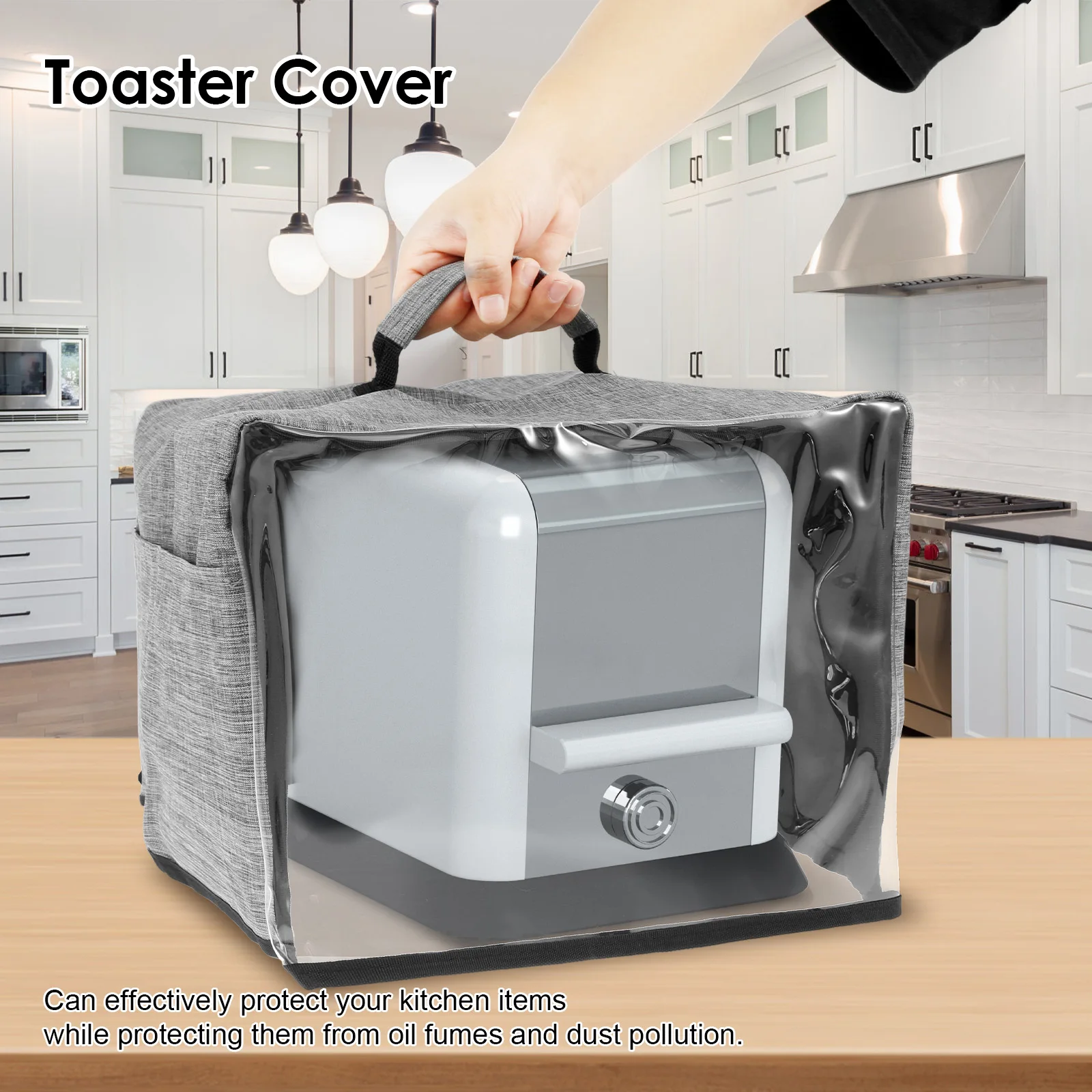 Kitchen Dust Cap With 4 Pockets Air Fryer Cover Dustproof Microwave Oven Dust Cover Home Toaster Cover Protective Appliance