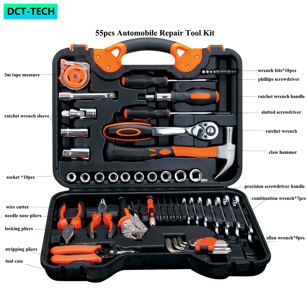 신제품 55/61/78/82/94/158개/세트 자동차 수리 도구 키트 소켓 세트 자동차 수리 도구 라쳇 토크 렌치 자동차 수리 도구 세트