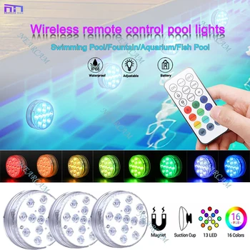 Magnet aquarium IP68 waterproof fountain pool with RF wireless swimming pool light LED underwater lighting RGB landscape light