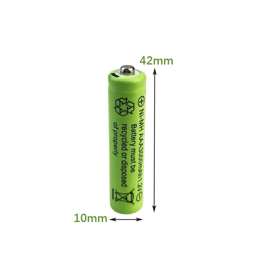 Batterie aste AAA 3000mAh 1.2V Ni-laissée, cellule pour MP3 RC, jouets lampe de poche LED