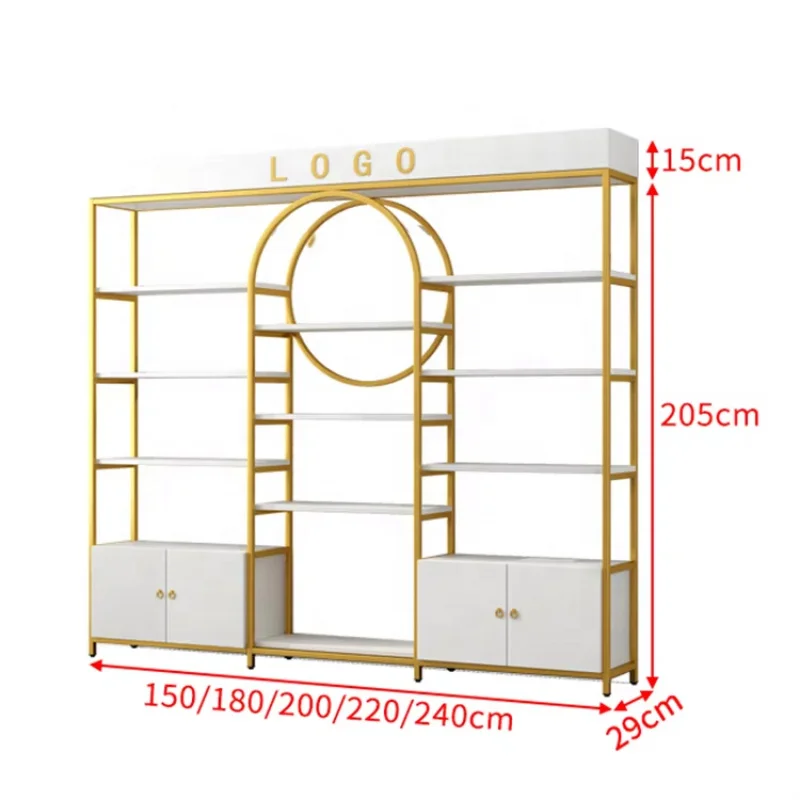 custom.Boutique Wall Mount Display Cosmetics Shop Display Rack Shoe and Bag Rack Cabinet Cosmetic Store Shelf Display Stand