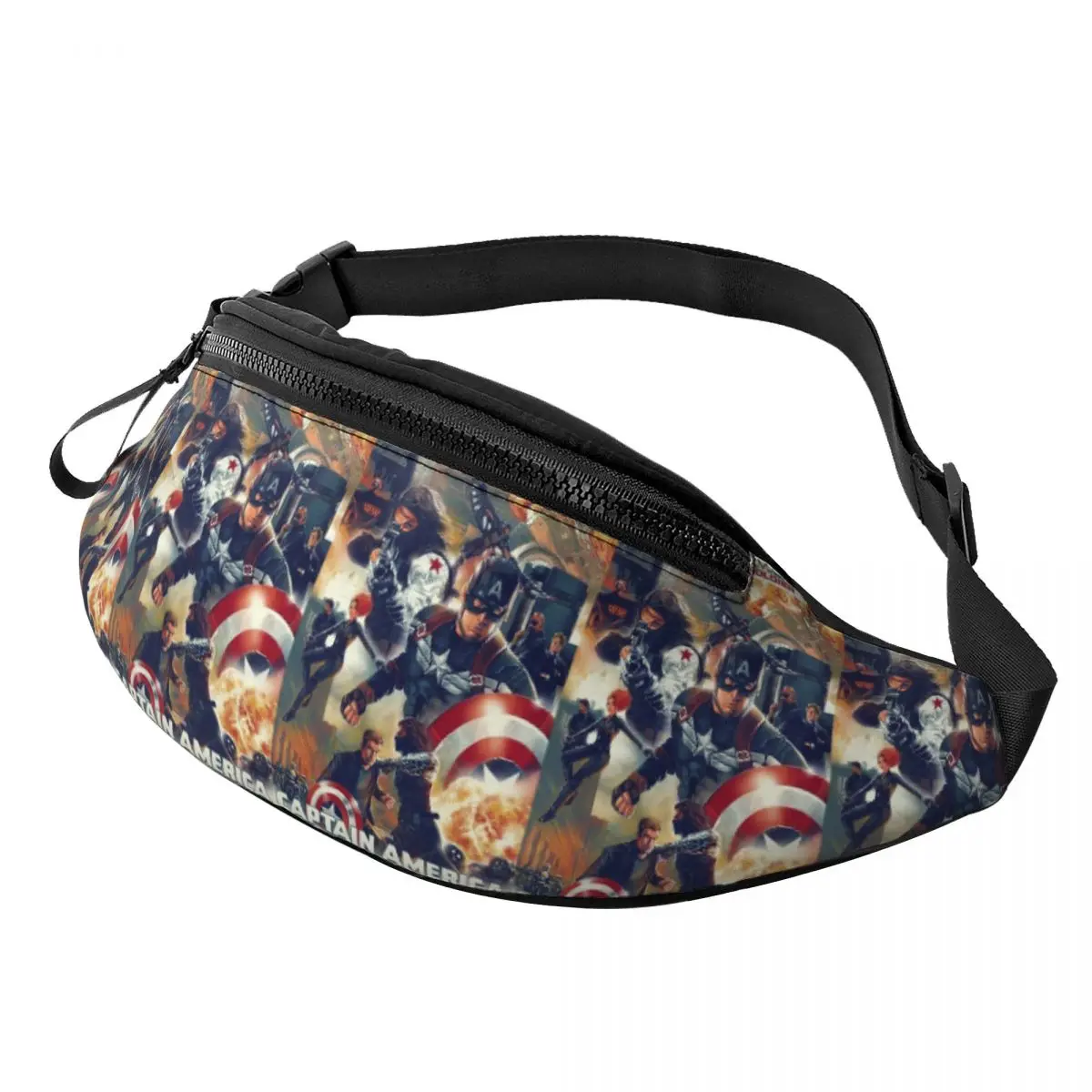 

Custom Wallpaper Captain America Fanny Pack Women Men Crossbody Waist Bag for Camping Biking Phone Money Pouch