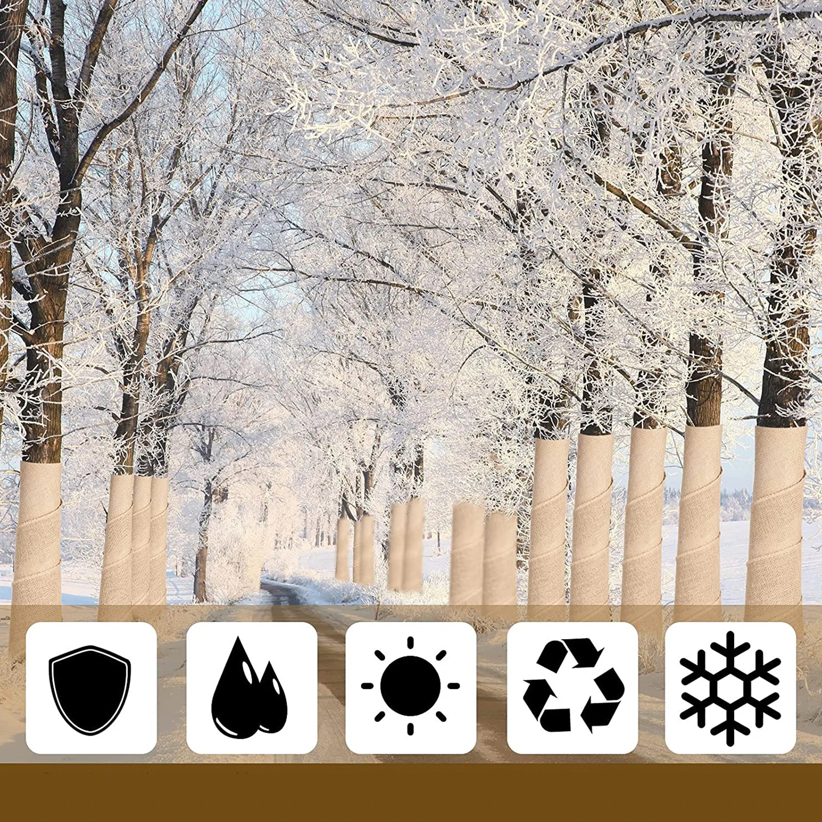 

2 Rolls Jute Tree Wrapper Practical Tree Protection Cover for Baby Trees Hanging Flowers Insect Sun Protection