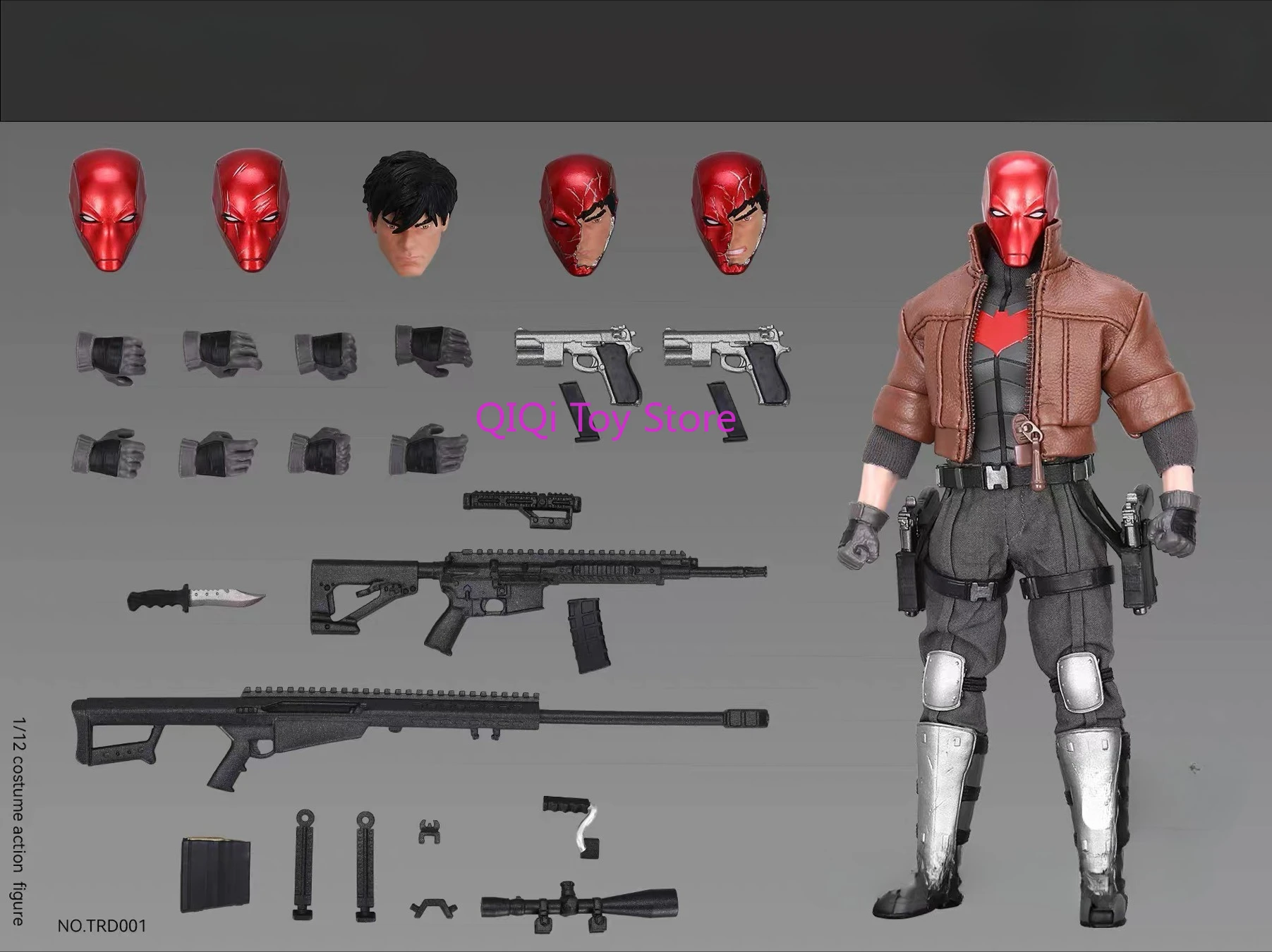 غطاء محرك السيارة الأحمر بقعة جديدة تمامًا + مجموعة كاملة لجندي 1/12 + دمية قماشية متحركة