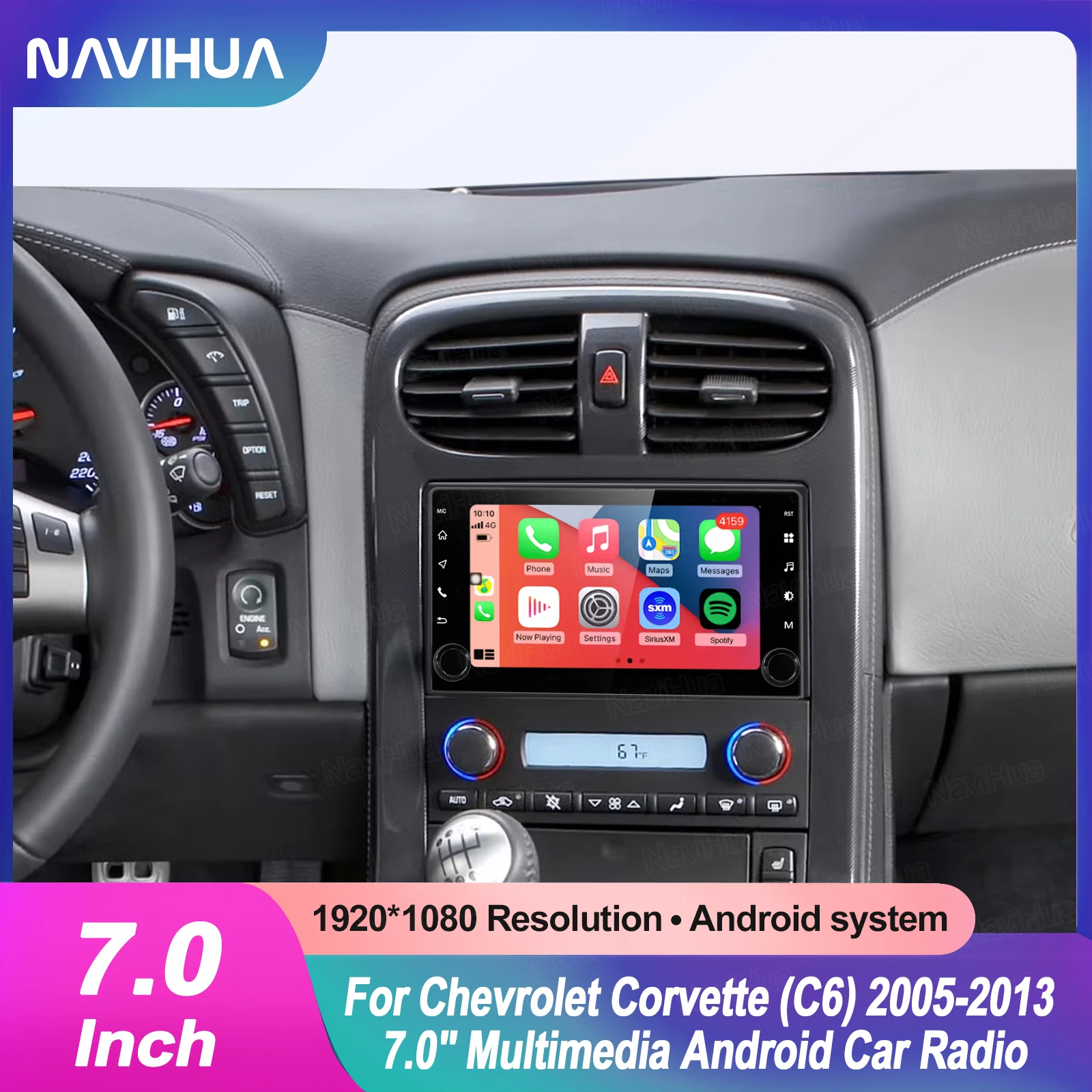 

Auto Andriod 13 Carplay For Corvette C6 2005-2013 Car Radio GPS Navigation 7" Stereo Multimedia Tape Recorder Head Unit 4G LTE