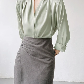 Femmes Satin plissé Vintage él...