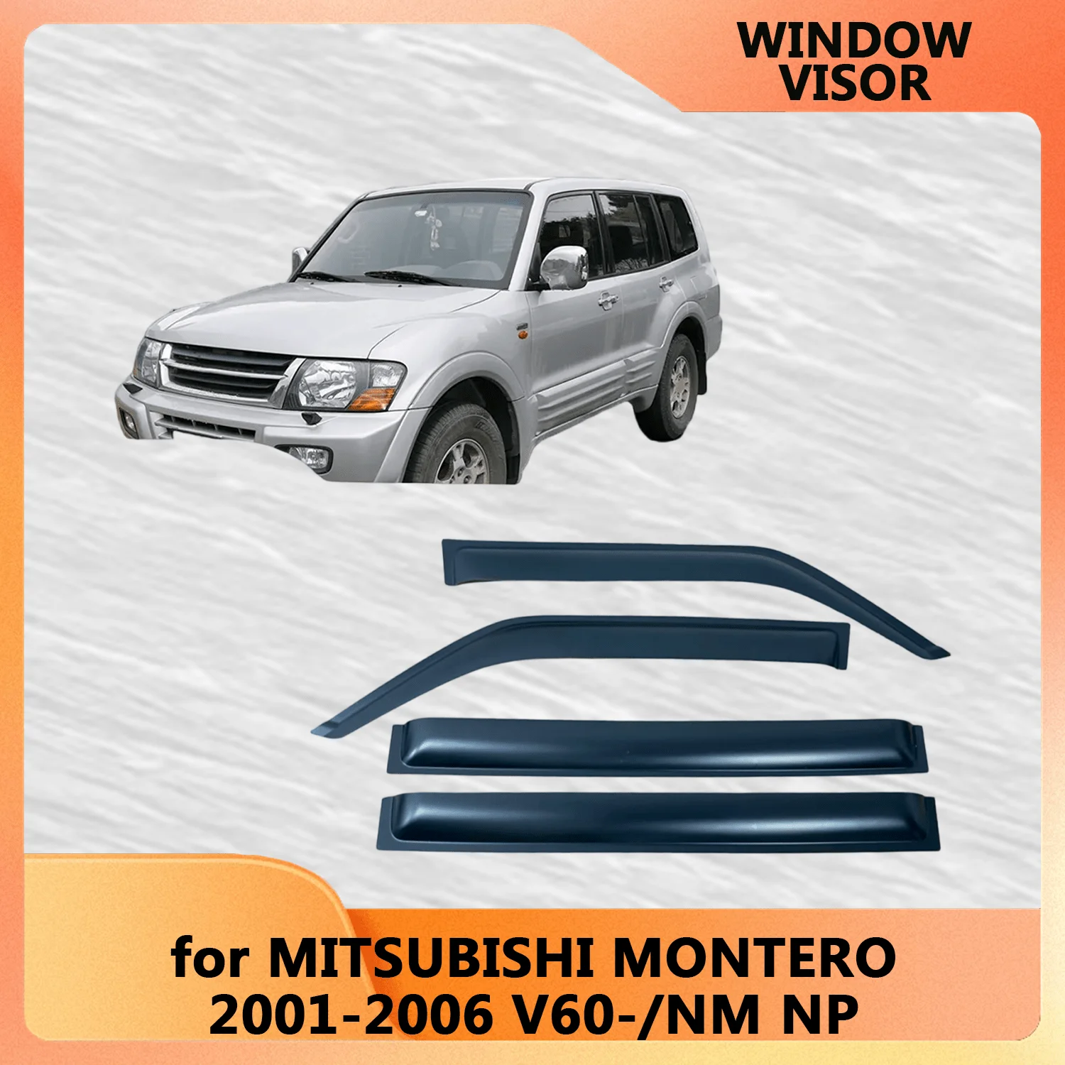 

Window Visor for MITSUBISHI MONTERO 2001-2006 Wind Deflectors Rain Guards Door Visor Vent Shades Ventvisor Exterior Parts