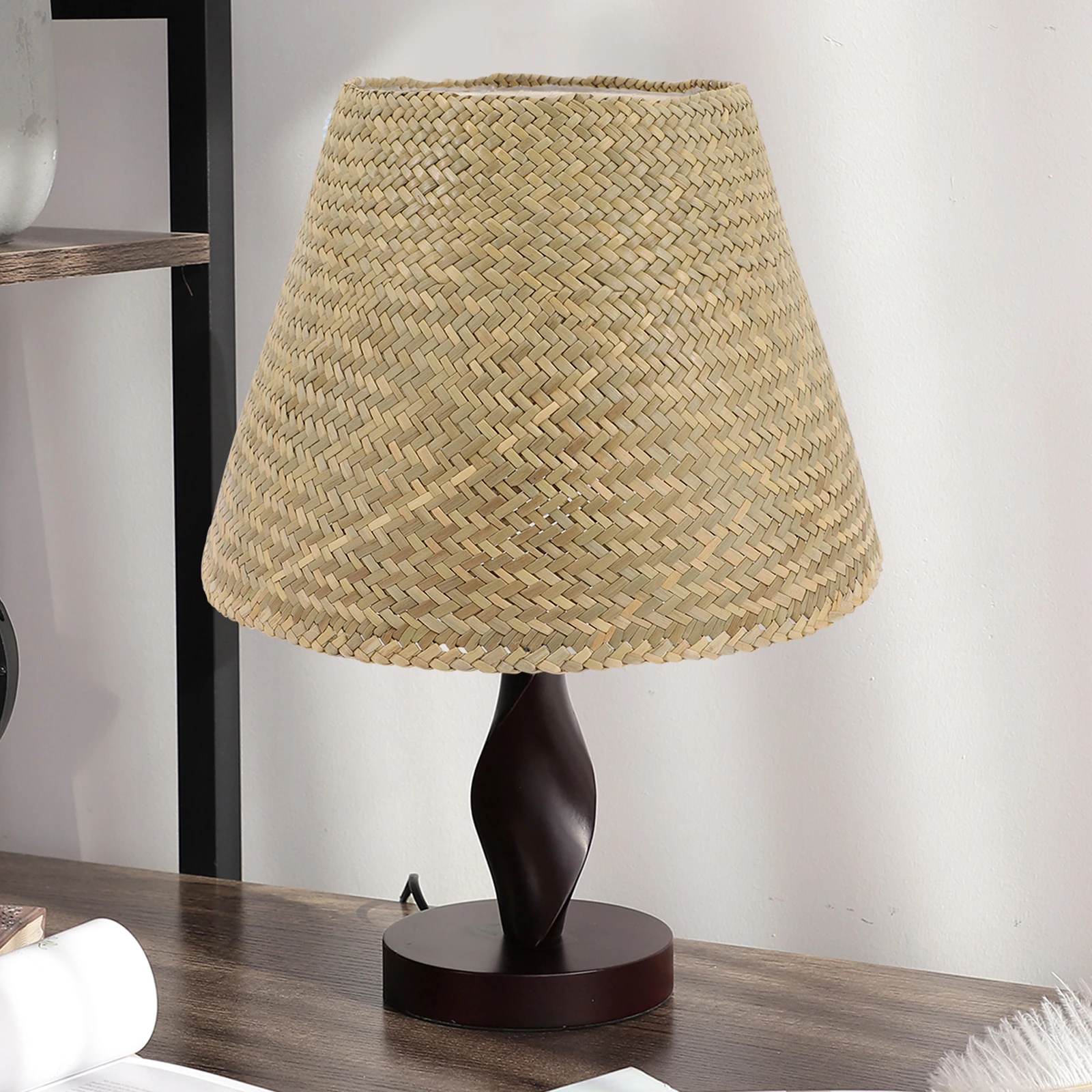 

Woven Rattan Table Lamp Shade Durable Hand-Woven Cover for Bedroom Living Room Desk Light Shade Light Shades Lamp Cover