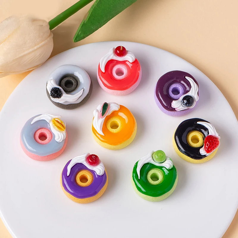 Resin Fruit Donuts Ornaments Food Toy Simulation Kitchenware Play DIY Emulated Tableware Decoration Children Kid Accessories