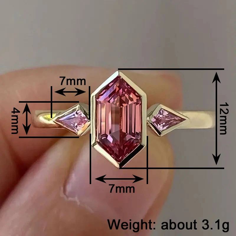Huitan Modische zierliche Ringe mit lila Zirkonia, edler, stilvoller Verlobungsschmuck für Frauen, schicke, schillernde Accessoires, heiß begehrt – Detail 1