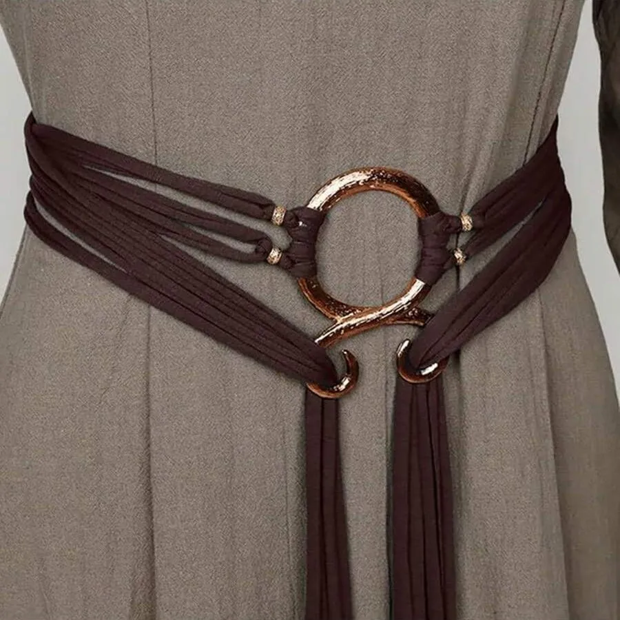 

Women's Nordic style long rope knot belt fashionable troll cross waist chain shaman wizard Viking accessories