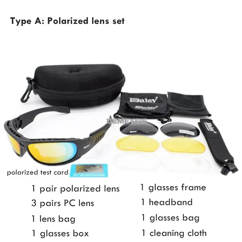 Daisy C6 Gafas Polarizadas Tácticas Miope Airsoft Caza Tiro - imagen 2