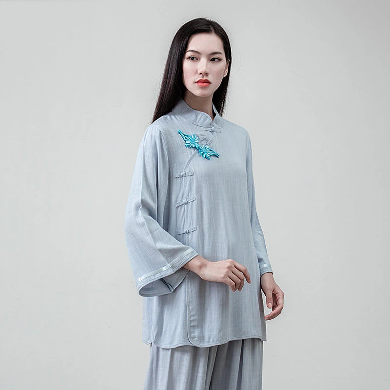 Women Tai Chi Suit Autumn/Winter Linen Cotton Embroidered Youthful Design Martial Arts Training Set New Arrival