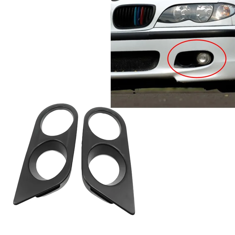سيارة الضباب الخفيف الإطار الجبهة ثقب مزدوج الضباب مصباح غطاء الكسوة لسيارات BMW 3 سلسلة E46 M3 2001-2006