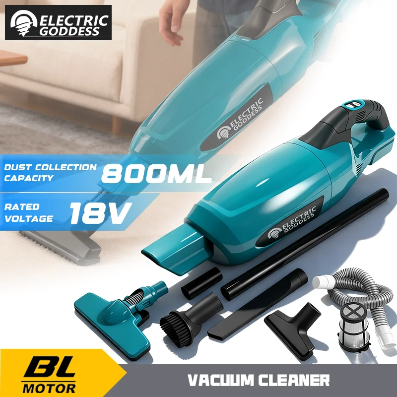 Electric Goddess 800ML Big Suction Brushless Electric Vacuum Cleaner Dust Collector Floor Carpet For Makita 18V Battery Pin ﻿