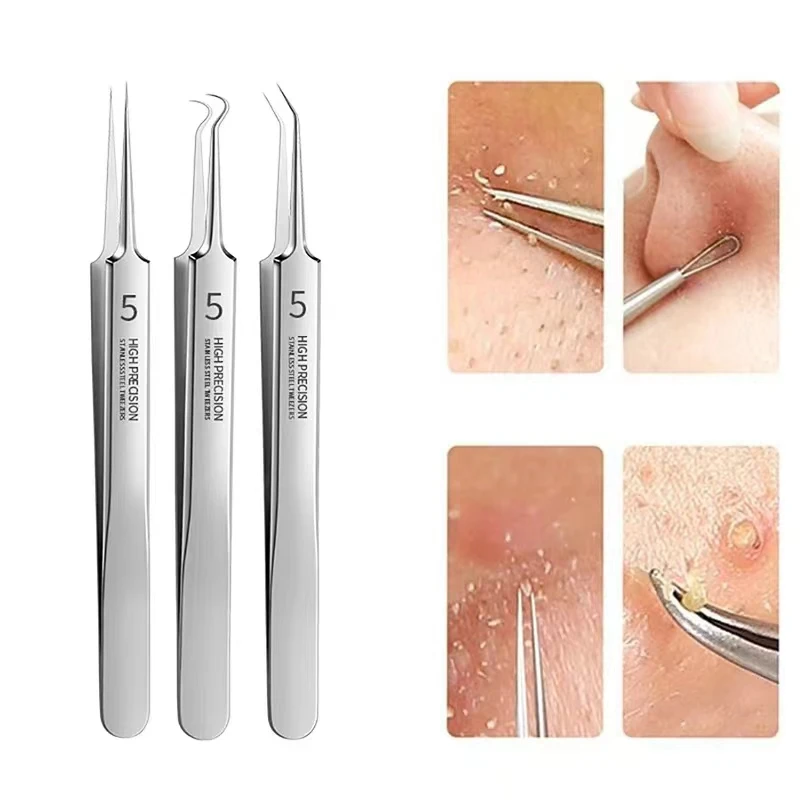 Ultra-fine No.5 Cell Pimples Blackhead Clip Tweezers Beauty Salon Special Scraping Closing Artifact Acne Needle Tools Facial