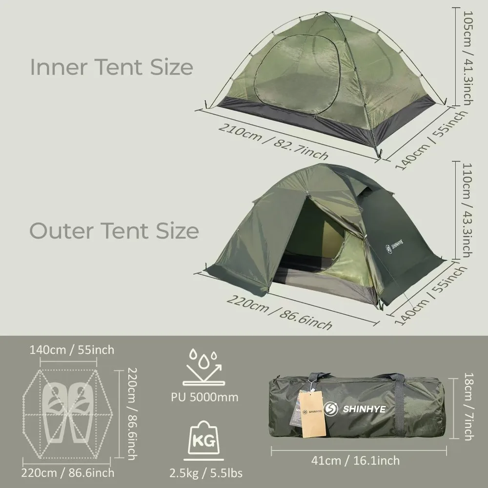 Ultralight 4-Season Double Person Backpacking Tent for Winter Camping: Waterproof and Easy Setup Extreme Cold Weather Shelter
