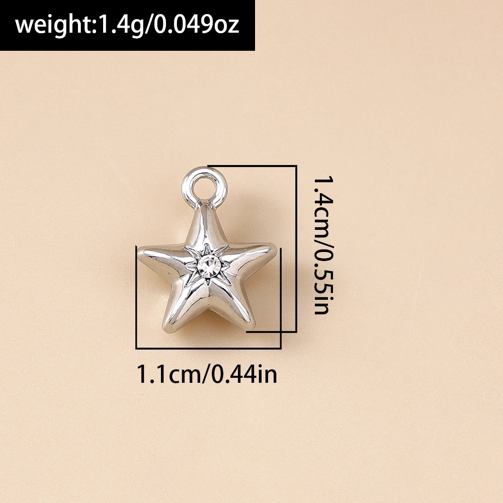 Leslie 5 Stück exquisite süße Kristall-Polaris-Charms, Sterne-Anhänger für handgefertigte Tropfen-Ohrringe, Halskette, Armband, DIY-Schmuckherstellung – Detail 18