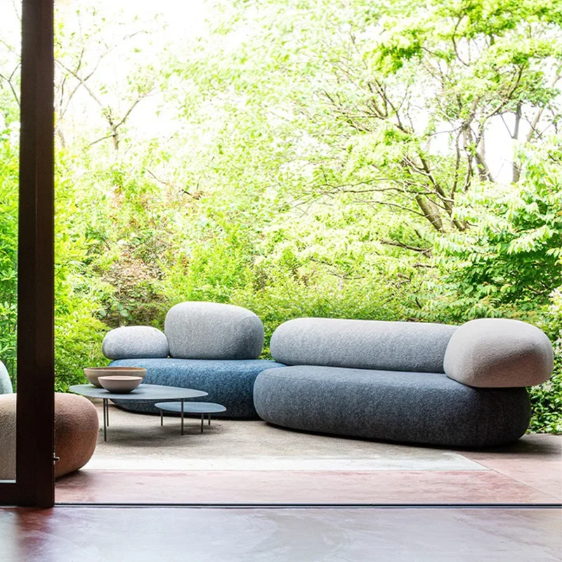 

Italian minimalist, pebble, tofu sofa, combination special shape
