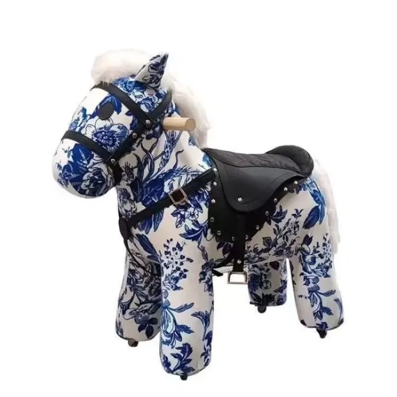 Taburete de cambio de zapatos de Caballo de Troya francés para niños, regalo de cumpleaños, decoración de estilo hogareño, mecedora, asiento de mecedora