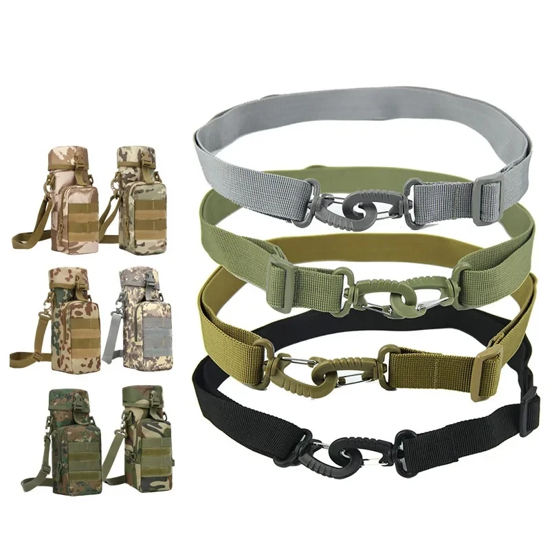 Tactical Multi-function Shoulder Strap Water For Outdoor Waist Pack Belt Hunting Bottle Pouch Strap Replacement Adjustable