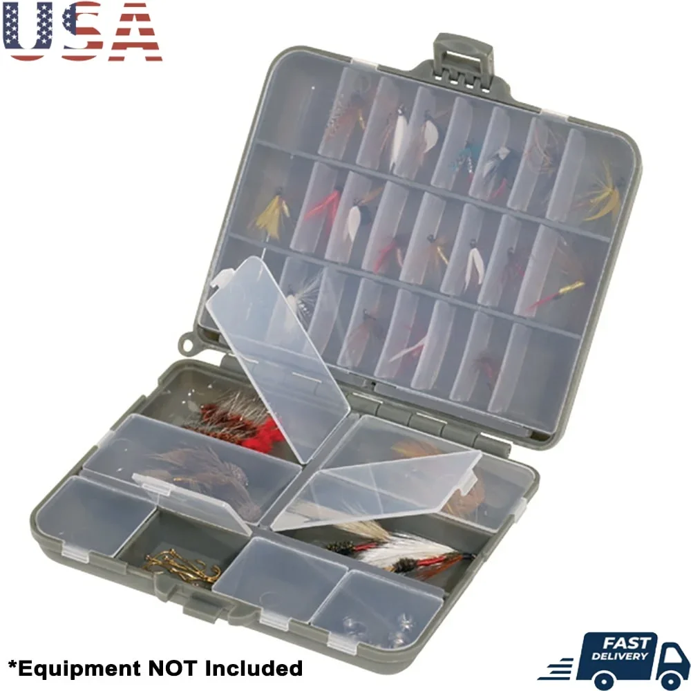 صندوق أدوات صيد السمك المدمج لتخزين الطعم على الوجهين، 32 حجرة مثالية، تصميم متين وخفيف الوزن