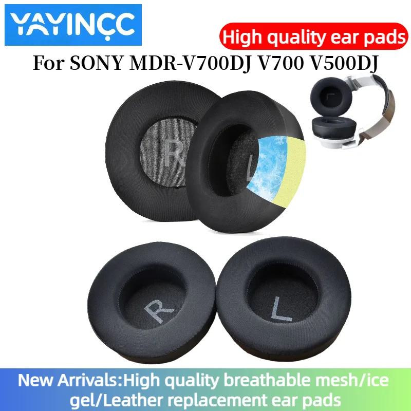 

YAYINCC Ice gel Ear Pads For SONY MDR-V700DJ V700 V500DJ Headphones Replacement Soft Foam Cushion Sponge Earmuffs repair parts