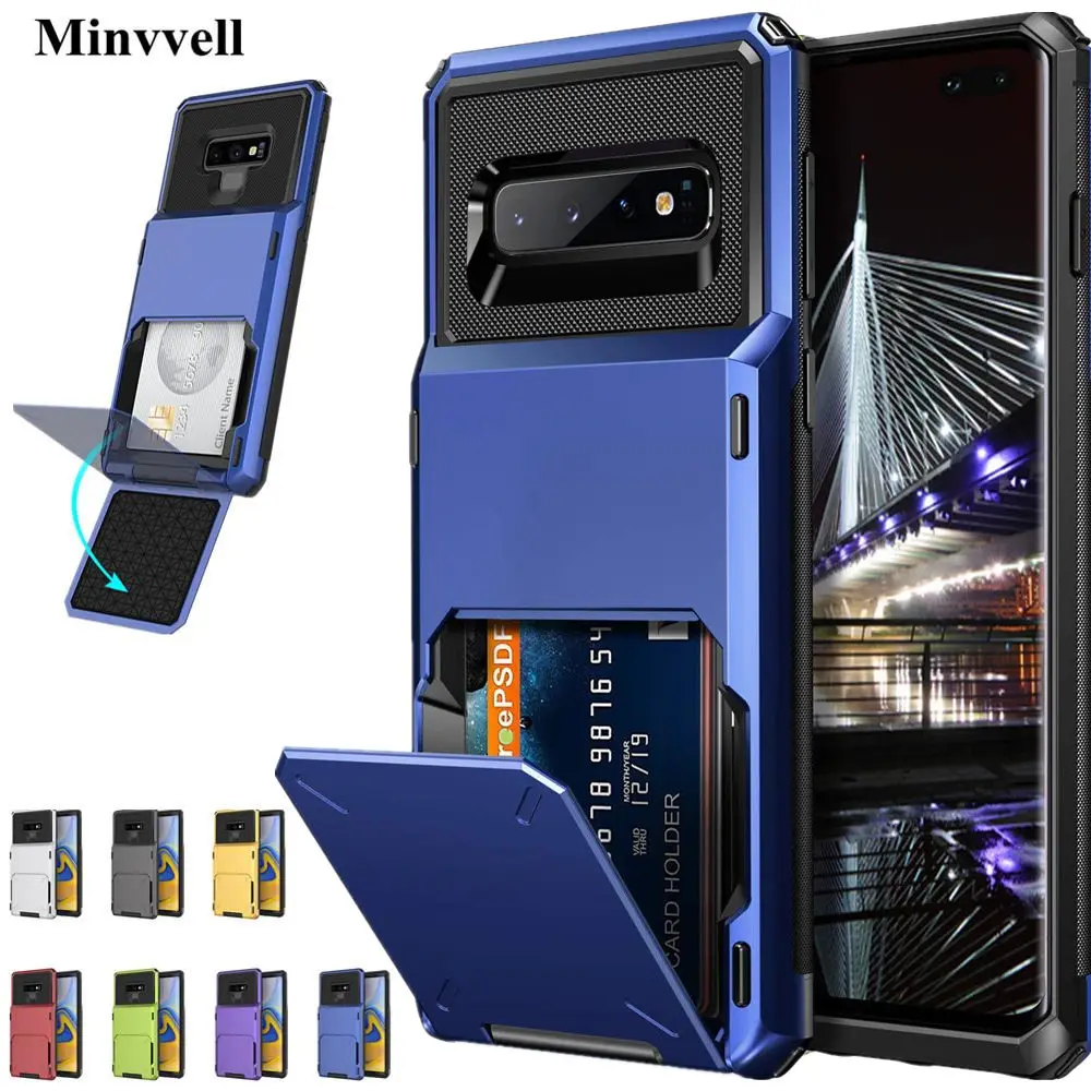 Business Case with Card Slots, Wallet Case for Samsung Galaxy S10, A7 2018, A750, S8, S9, A750, A7 2018, S10, S9 Plus, Note 9 Co