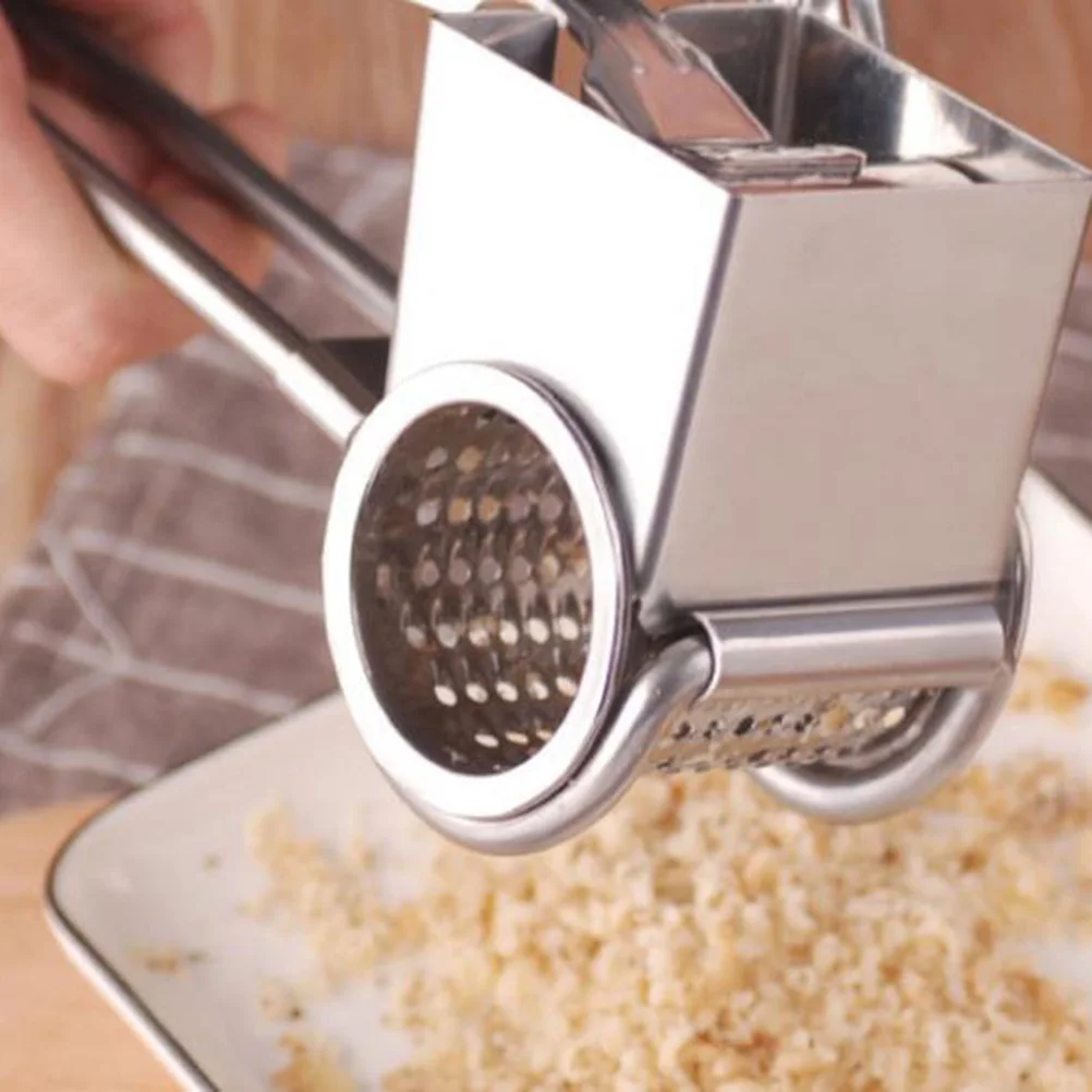 

Stainless Steel Rotary Cheese Grater Heavy Duty Shredder For Hard Cheese Chocolate Nuts Vegetables Dishwasher Safe Silver