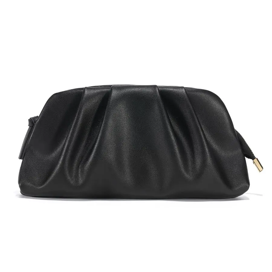 

Нарядный веганский кожаный клатч для женщин, формальный, мягкий плиссированный вечерний клатч из искусственной кожи для свадьбы, выпускного вечера