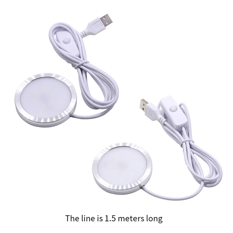 

AB66-8Mm Cabinet Light USB Plug 5V Open-Mount LED Downlight Display Cabinet And Bookcase Light Warm White