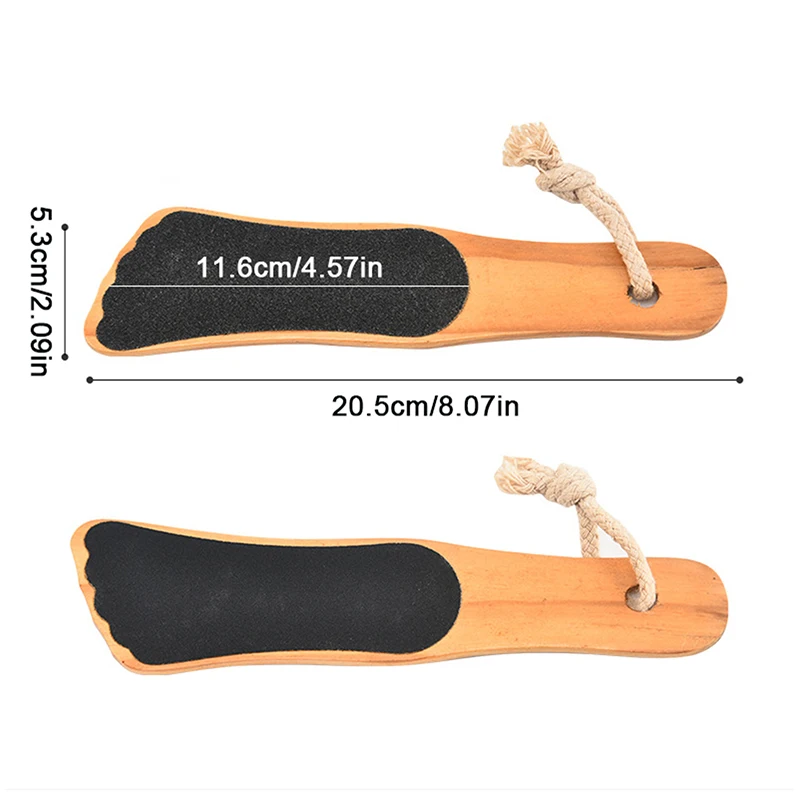 1pc Double Sides Foot File Rasp Pedicure Tools Heel Dead Skin Callus Remover Wooden Handle Scrubber Brush Sandpaper Feet Care