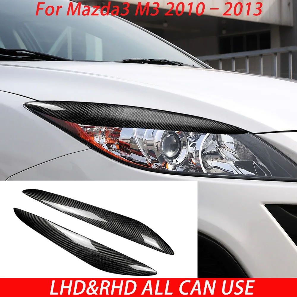 For Mazda 3 M3 2010 2011 2012 2013 Carbon Fiber Lamp Eyebrows Cover Decoratives Car Accessories Modifications Gift Stickers