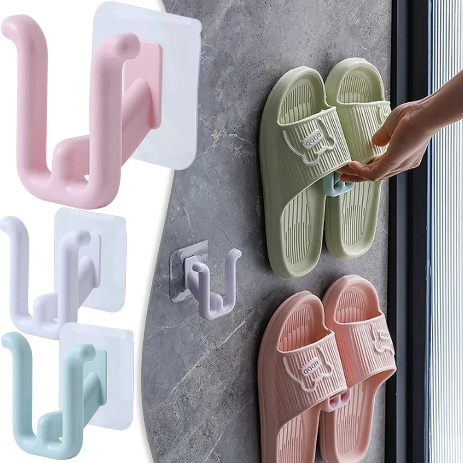 Slipper Storage Rack Wall Bathroom Drain Storage Rack Shelf Shoe Hanging Holder Bathroom Organizer Wall Mounted BedroomShoe Rack