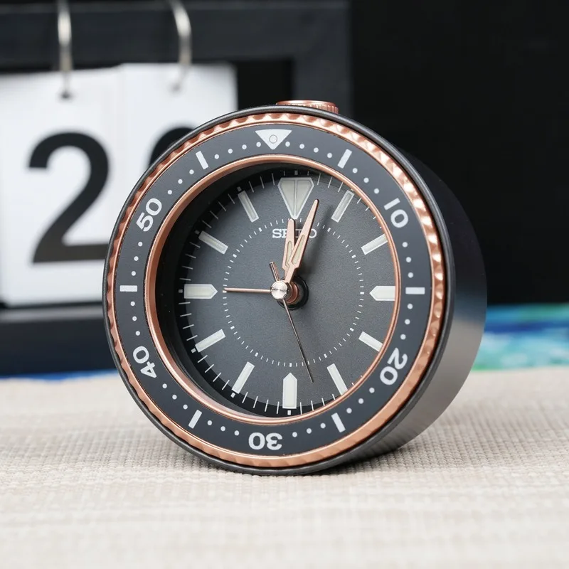 Round Green Water Ghost Watch Style Simple Silent Sweep Second Snooze Night Light Luminous Small Alarm Clock