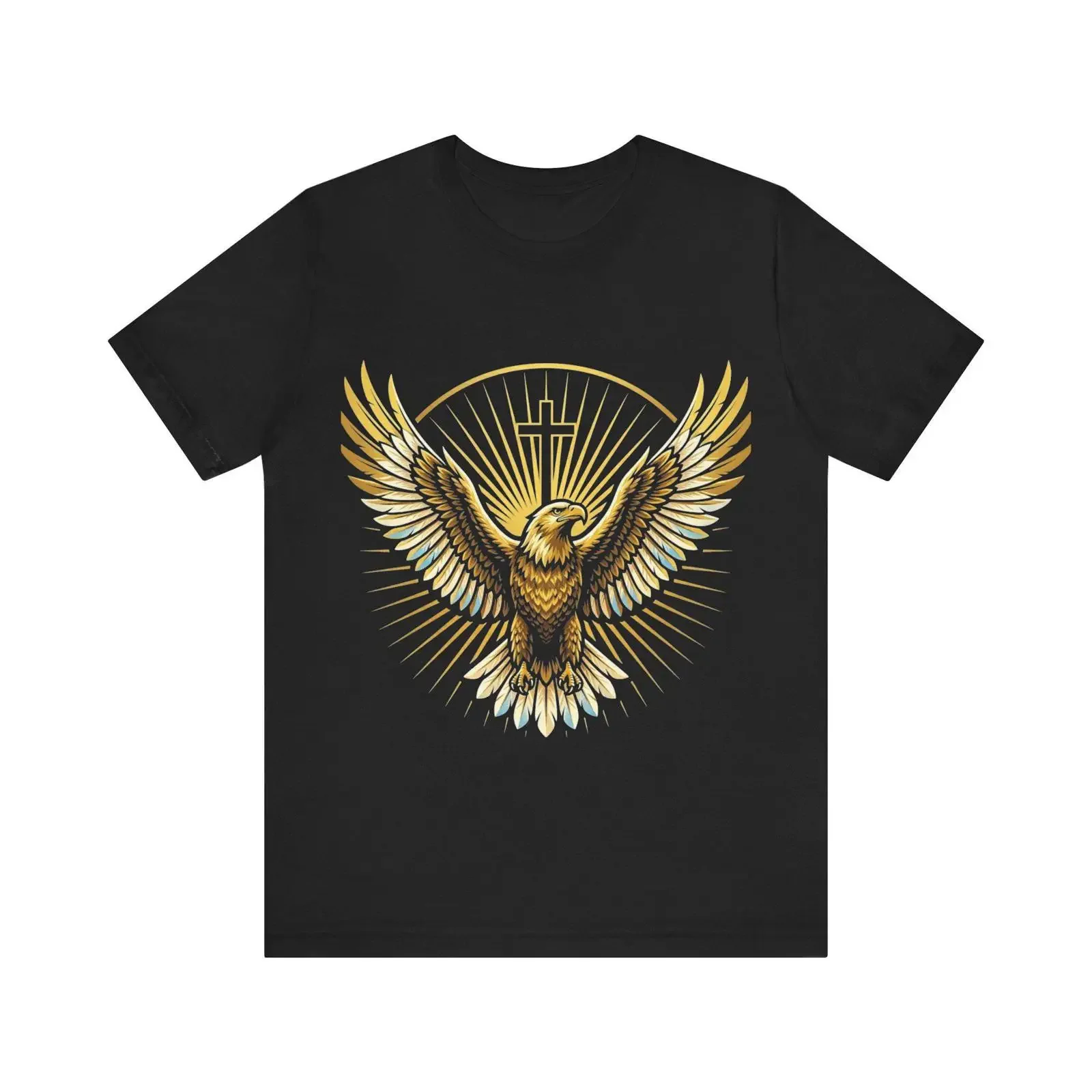 Gold Eagle Radiant Wings T Shirt Soaring 2 vintage Washed Casual Unisex designer clothes Slightly Breathable graphic Versatile
