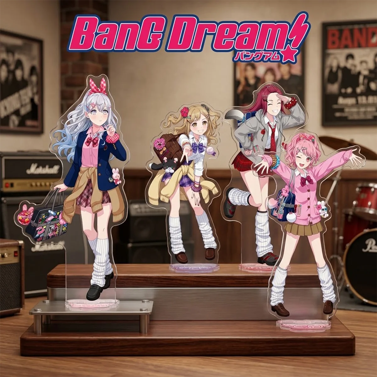 Anime BanG Dream! Kasumi 15cm Acrylic Stand Set Halloween Gift Band Merch Otaku Shelf Decor Keychain